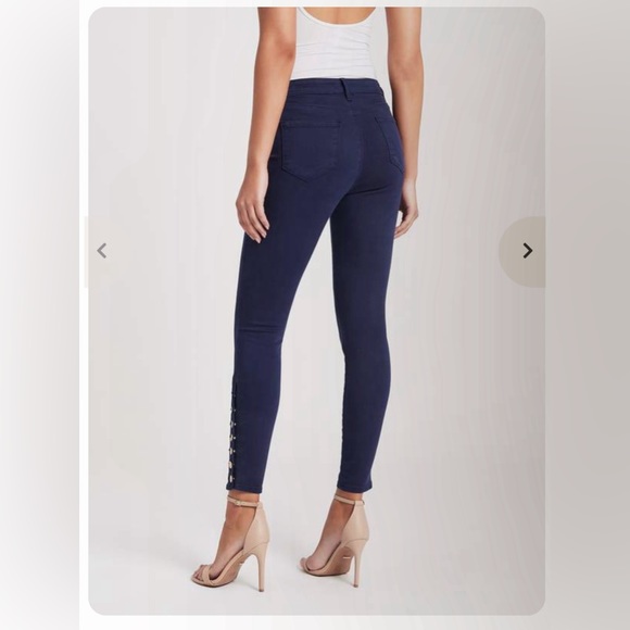 L’Agence Piper Stargazer navy blue skinny jeans gold buttons 27 - Picture 4 of 12